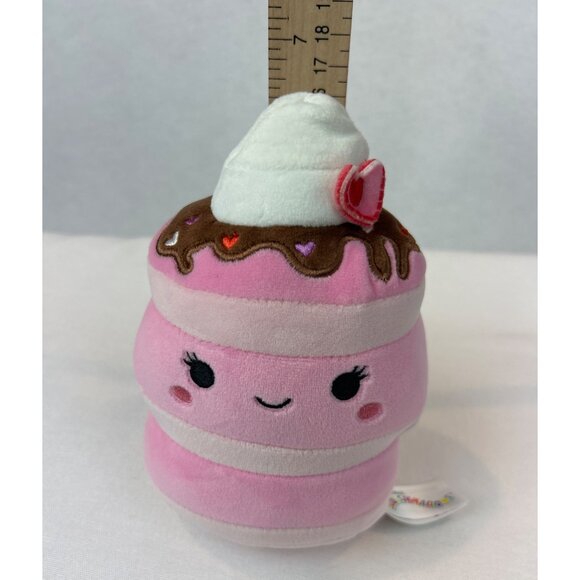 Squishmallows Shelly Strawberry Pancake Syrup Hearts Pink White 6" Plush - Picture 9 of 9